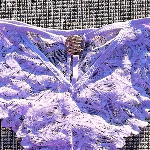 Savage Not Sorry Lace Balconette Bra and Cheeky Panty Lilac Size Small EUC - Picture 7 of 11
